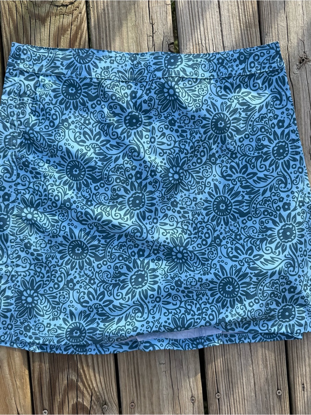 Ripskirt Hawaii Blue Floral Mini Skirt Size L